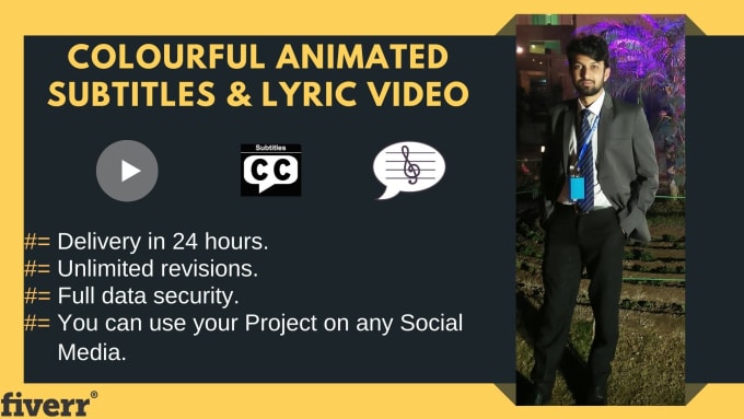 Gig Preview - Make colorful, animated subtitles and lyrics music video