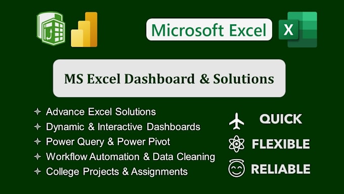 Gig Preview - Create professional and dynamic excel dashboards