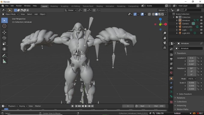 Gig Preview - Add a 3d rig to your 3d character