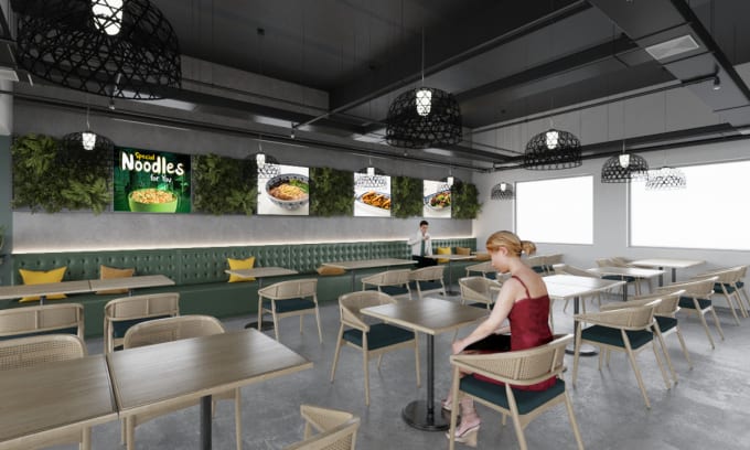 Gig Preview - Design and render cafe, coffeeshop, restaurant interior