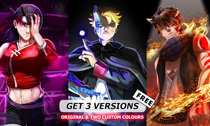 Gig Preview - Make beautiful oc, fanart of one piece, naruto, avatar, concept art, anime art