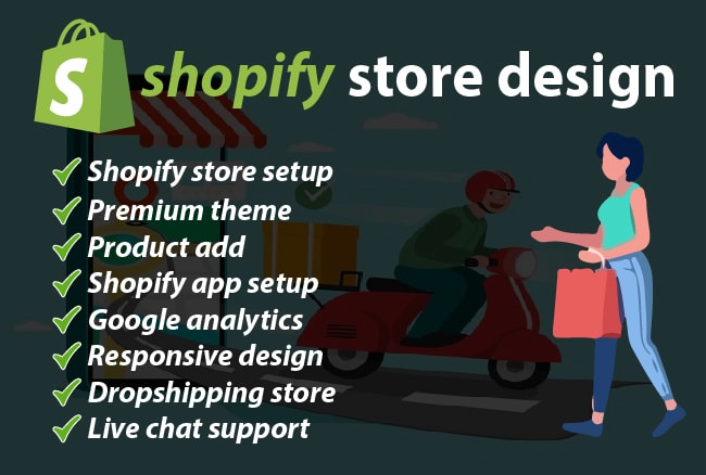 Gig Preview - Create shopify store and design shopify website or build dropshipping store