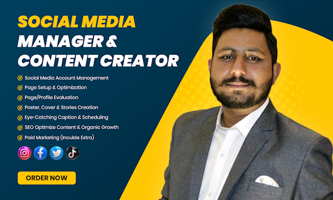 Gig Preview - Our agency will be your social media manager and creative content creator