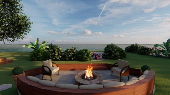 Gig Preview - Create your fireplace outdoor space,deck,garden,backyard