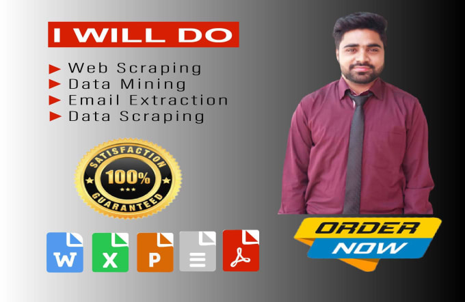 Gig Preview - Do web scraper, web scraping, data mining, email scraping and data extraction