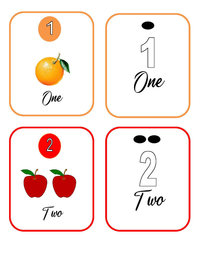 Gig Preview - Design flashcards  for kindergarten and special need students