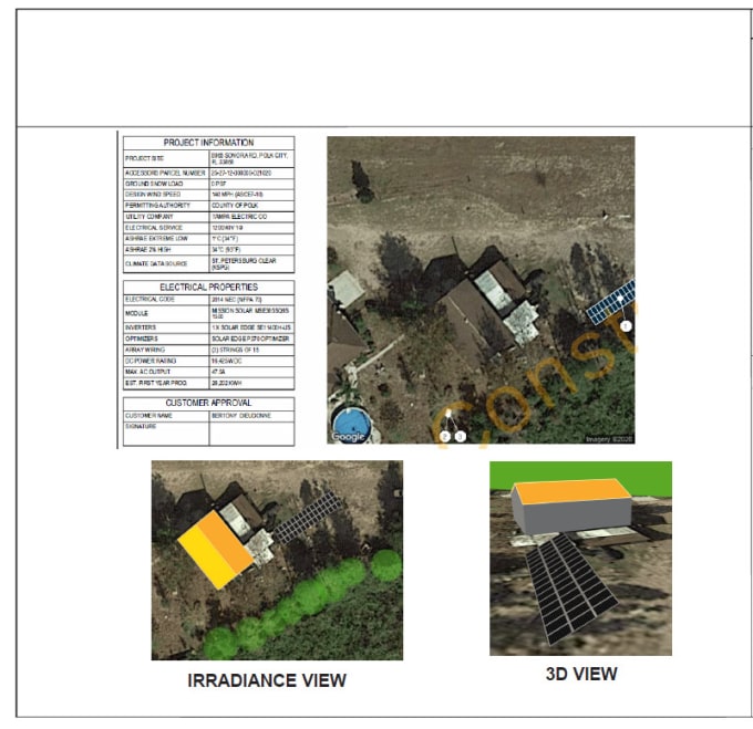 Gig Preview - Design pv solar home installation and residential permit package in autocad