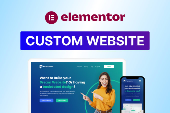 Gig Preview - Create elementor pro custom wordpress website design