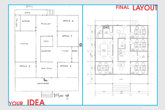 Gig Preview - Convert hand sketch, image, idea, pdf to autocad drawing