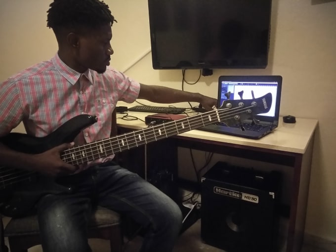 Gig Preview - Be your  bass player and record bass track for your song