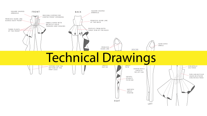 Gig Preview - Create technical drawings for your garments