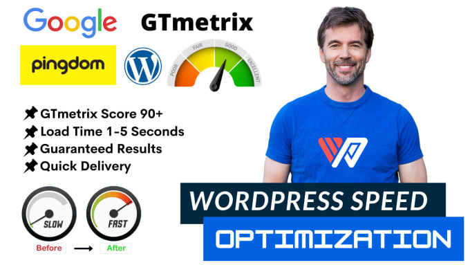 Gig Preview - Increase wordpress speed optimization for page speed, gtmetrix