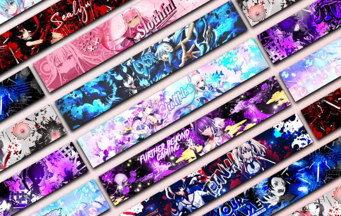 Bestseller - design an amazing anime banner or header youtube,kick,twitch,x,discord,animated