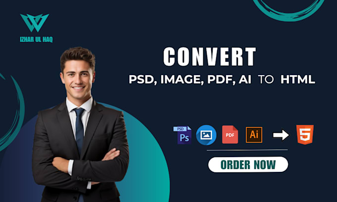 Gig Preview - Convert PSD, image, PDF to HTML5 responsive using bootstrap4