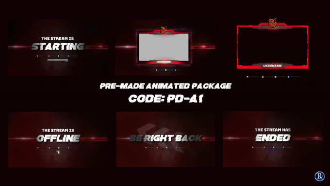 Gig Preview - Create awesome graphic overlay like brb, offline, starting, facecam