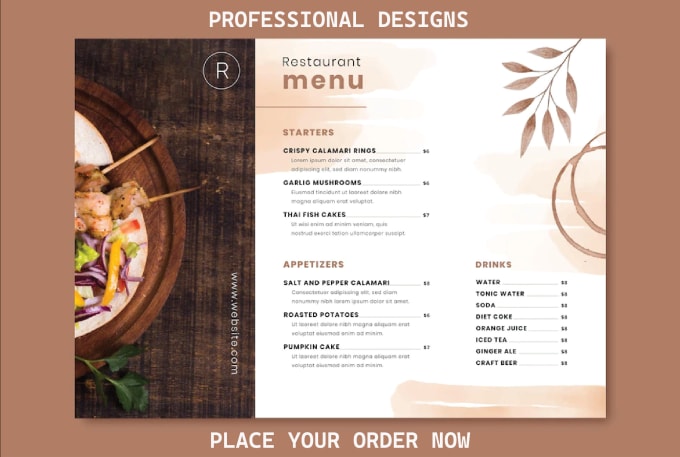 Gig Preview - Design food menu flyer, price list, restaurant menu, invoice