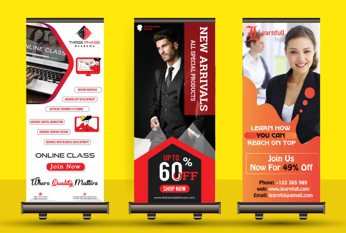 Bestseller - design professional roll up banner, stand banner within 12 hours