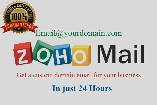 Gig Preview - Setup zoho mail, email with your domain name in 24 hours