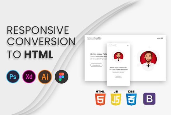 Gig Preview - Convert your designs into responsive HTML CSS templates