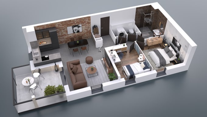 Gig Preview - Create beautiful 3d floor plans with fast delivery