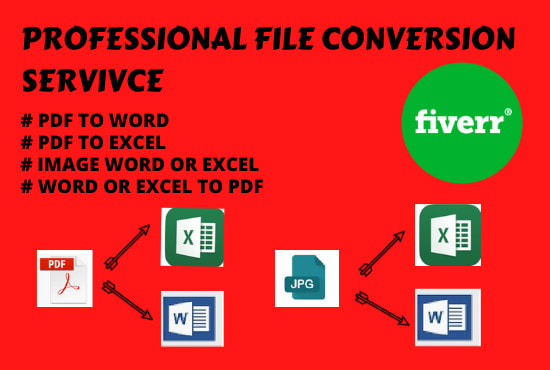 Gig Preview - Do professional pdf  to word or excel file conversion