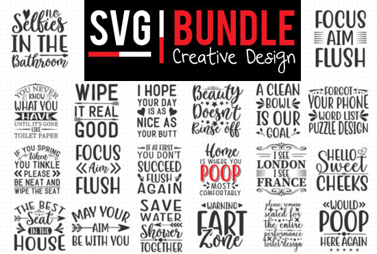 Gig Preview - Do creative svg lettering quotes bundle design