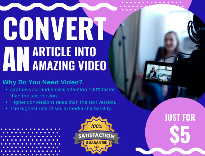 Gig Preview - Convert your article to an amazing full HD video