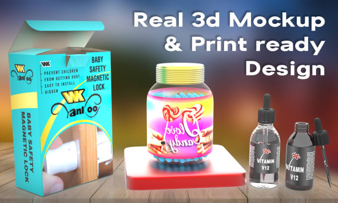 Gig Preview - Design product bottle, box, label, and 3d mockup