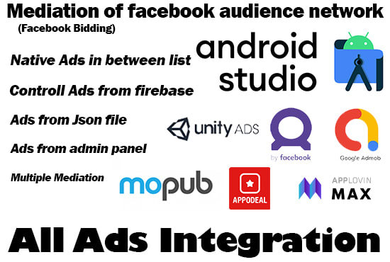 Gig Preview - Integrate admob ads unity ads in android studio apps