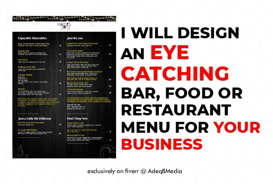 Gig Preview - Design a catchy menu for you and deliver it within 12 hours