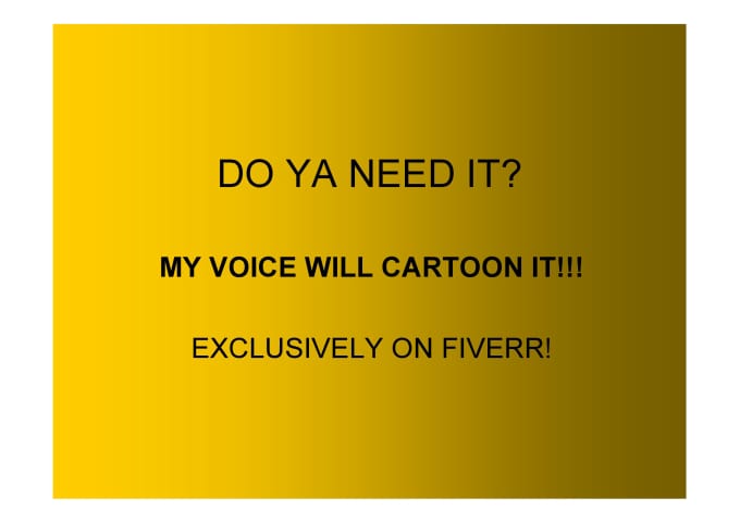 Gig Preview - Record a cartoon voiceover or character