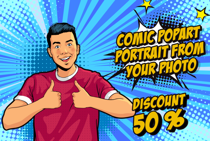 Gig Preview - Draw amazing comic pop art style from your portrait