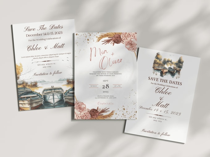 Gig Preview - Design watercolor floral wedding birthday party invitation