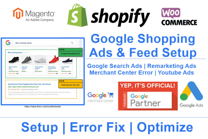 Gig Preview - Setup google shopping ads and fix merchant center error