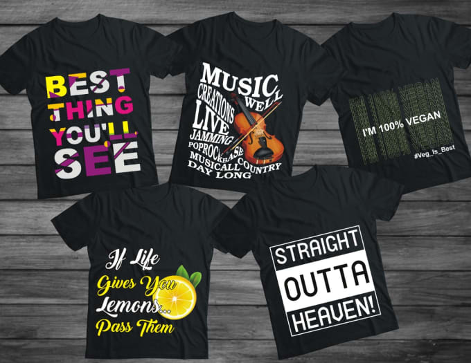 Gig Preview - Make appealing custom, typography and illustration t shirts designs