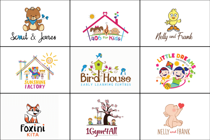 Gig Preview - Design playful, cartoony logo for kids or baby brands