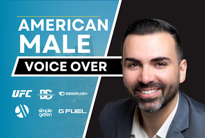 Gig Preview - Record an american english male commercial voiceover