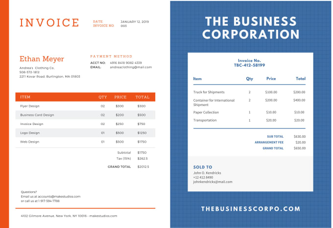 Gig Preview - Design attractive invoice or receipt