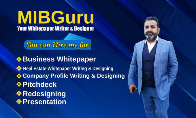 Gig Preview - Write a business oriented white paper, company profile, pitch deck