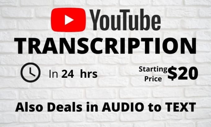 Gig Preview - Transcribe youtube video and audio transcription in 24 hrs