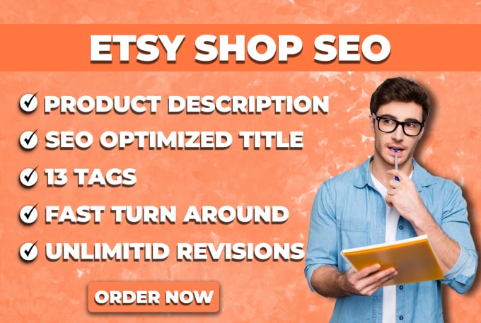 Gig Preview - Do etsy SEO listing by writing product description, title, tags to boost sales