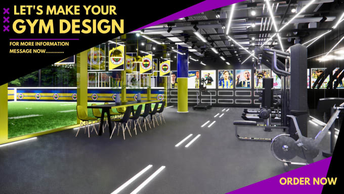 Gig Preview - Design the interior of a gym and fitness center