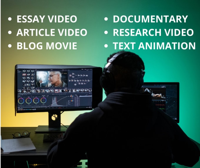 Gig Preview - Make video essay,article video,blog movie and text animation