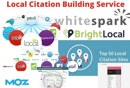 Gig Preview - Do high da local citations from moz, yext, brightlocal and whitespark list
