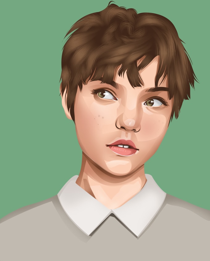 Gig Preview - Make realistic digital  vector portrait