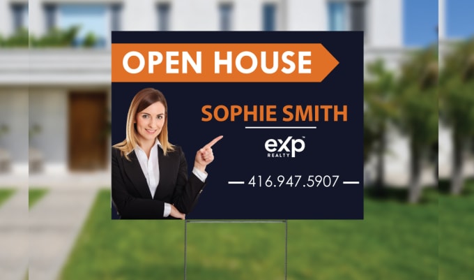 Gig Preview - Design real estate yard sign, realtor banners, just sold, for sale, rent design