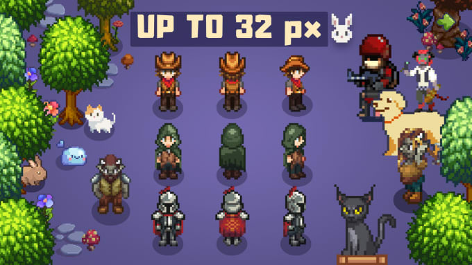 Gig Preview - Make pixel characters, animals, icons and animation