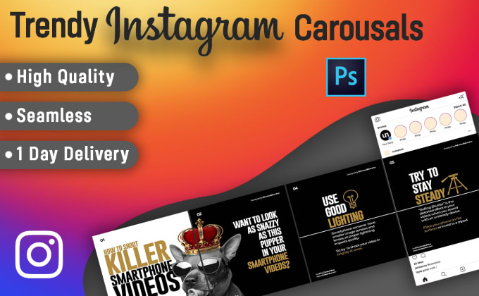 Gig Preview - Make engaging instagram carousel