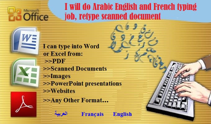 arabic word typing