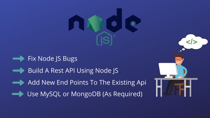 Gig Preview - Make rest API using node js, mysql, postgres, mariadb